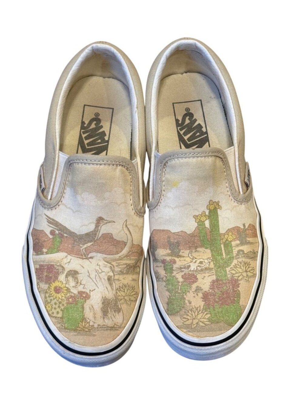 Vans Slip-On Desert Print Canvas Shoes Men 5.5 / Women 7 Beige